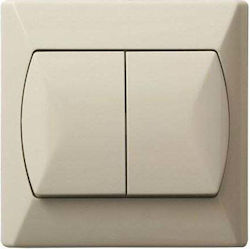 Ospel Akcent Recessed Wall Switch Double with B...