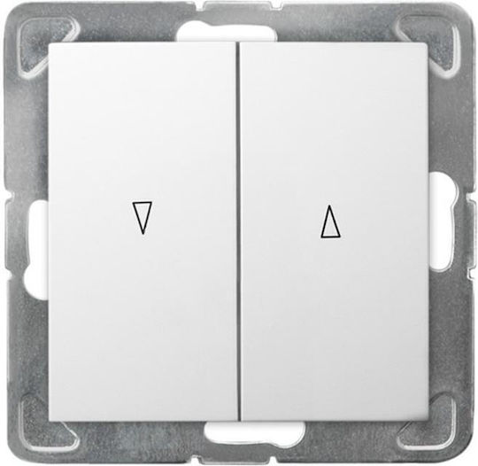 Ospel Recessed Wall Switch Rolling Shutters Two-Way without Frame White