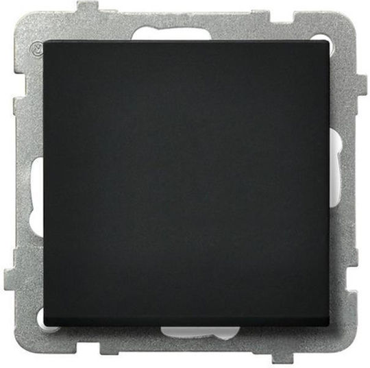 Ospel Sonata Recessed Wall Switch Lighting One-Way without Frame Black