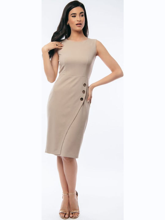 BelleFille Summer Midi Shirt Dress Sleeveless B...