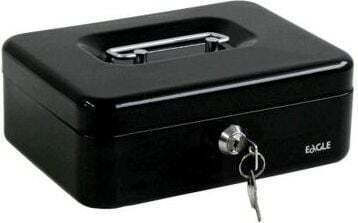 Eagle Fortress Cash Box with Lock Black 120-1029