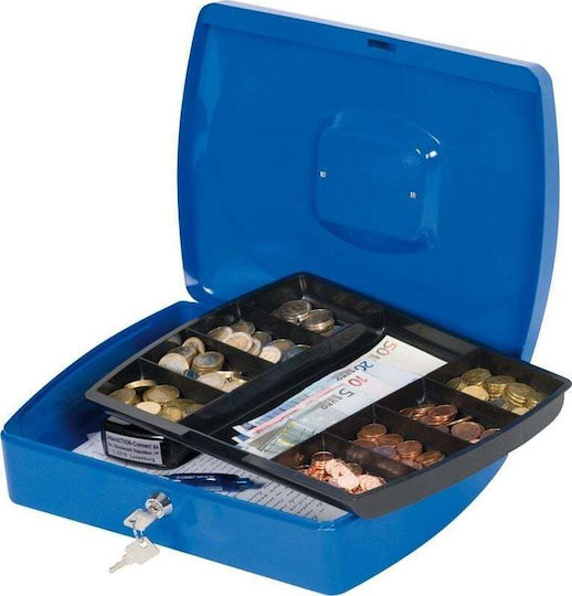 Q-Connect Cash Box with Lock Blue KF02625