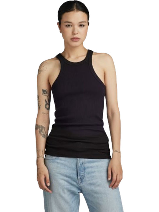 Damen Sport Bluse Ärmellos Schwarz