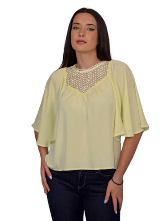 Short sleeve top Lace Yellow Morena Spain Sm-330040-24bl