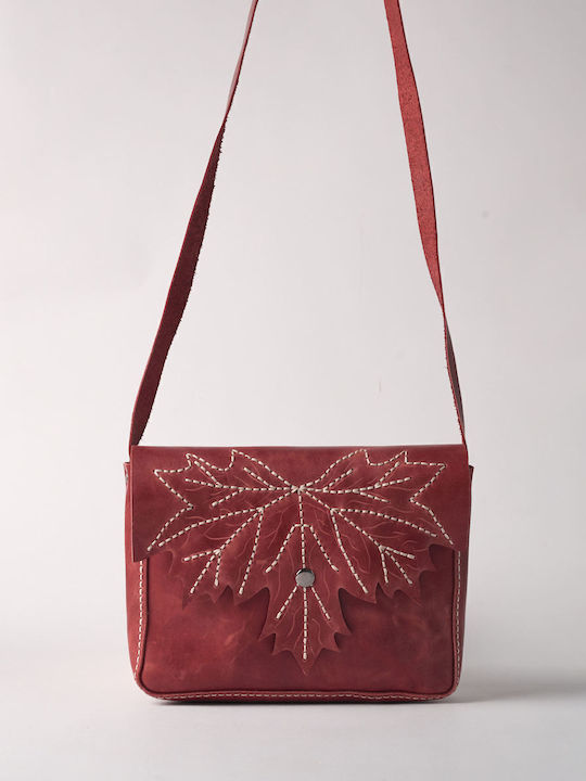 Leder Damentasche Schultertasche Rot