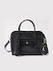 Leder Damentasche Schultertasche Schwarz