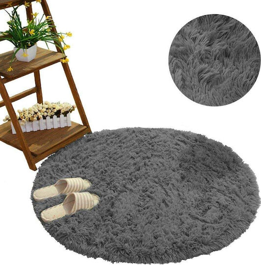 Strado Teppiche Wohnzimmer Teppiche 90cm Rutschfest Zottelig Grau Nacht