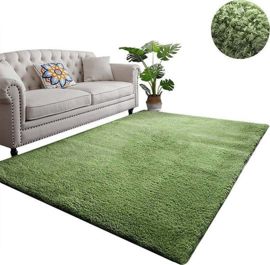 Strado Carpets Teppich Rechteckig Synthetisch,Polyester/Cotton/Leather Green