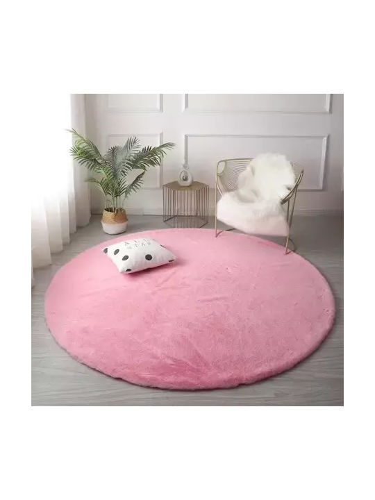 Strado Carpets Rug Round Pink/cream