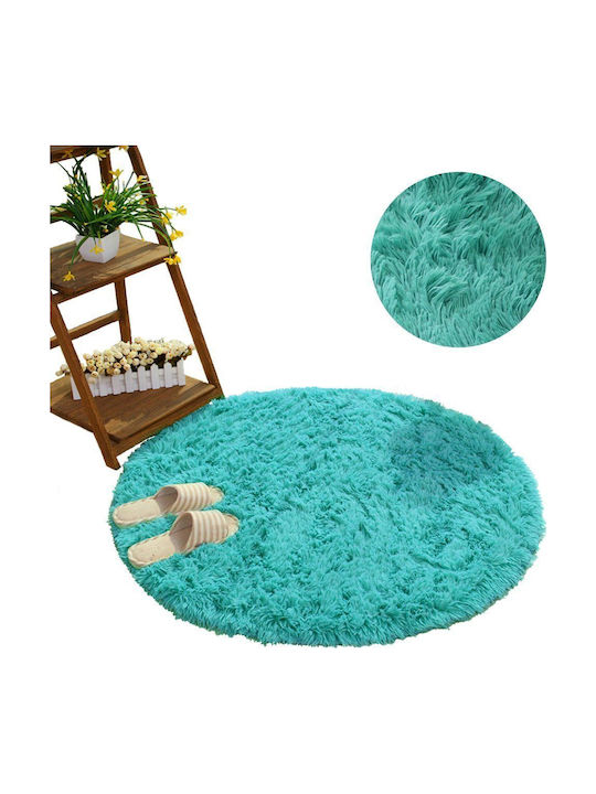 Strado Carpets Anti-slip Rug Round Shaggy Turqu...