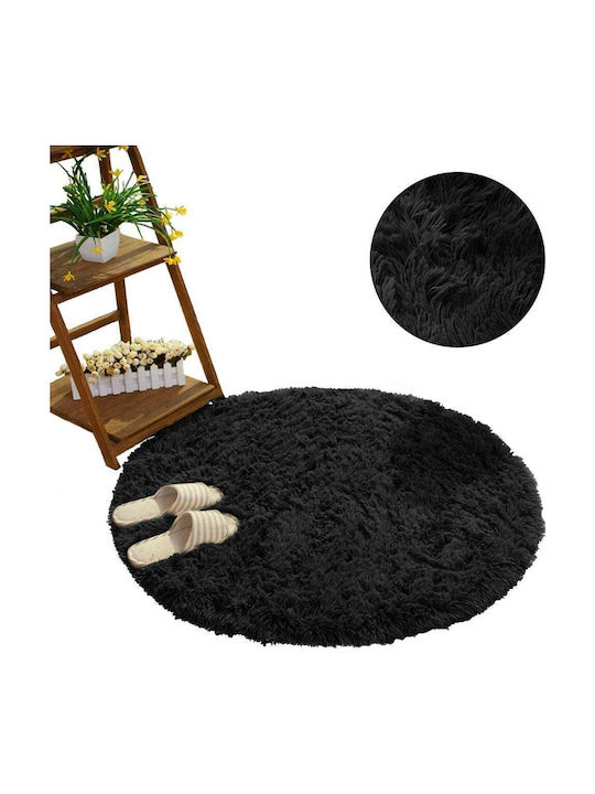 Strado Carpets Χαλί Στρογγυλό Shaggy Black