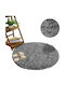 Strado Carpets Rug Round Shaggy Light Grey