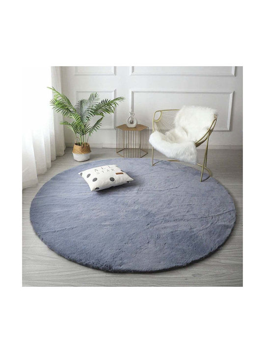 Strado Carpets Teppich Rund Zottelig Silver (light Grey)