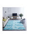 Strado Carpets Teppich Rechteckig Zottelig Synthetisch,Polyester/Cotton/Leather Light Blue