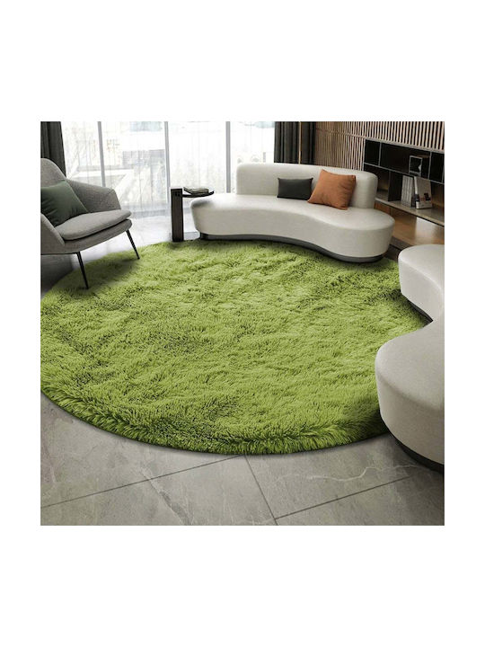 Strado Carpets Rug Round Shaggy Green