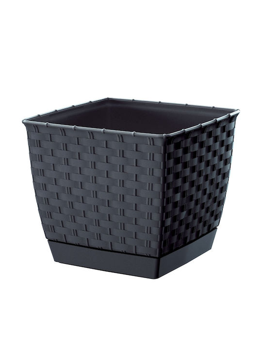 Prosperplast Ratolla Κασπώ Rattan Γκρι με Βάση 24x24x22εκ.