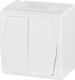 Elektro Plast Waterproof Wall Switch Double with White Frame