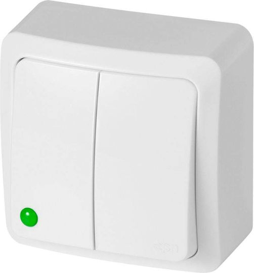 Elektro Plast Wall Switch Lighting Two-Way with Frame White