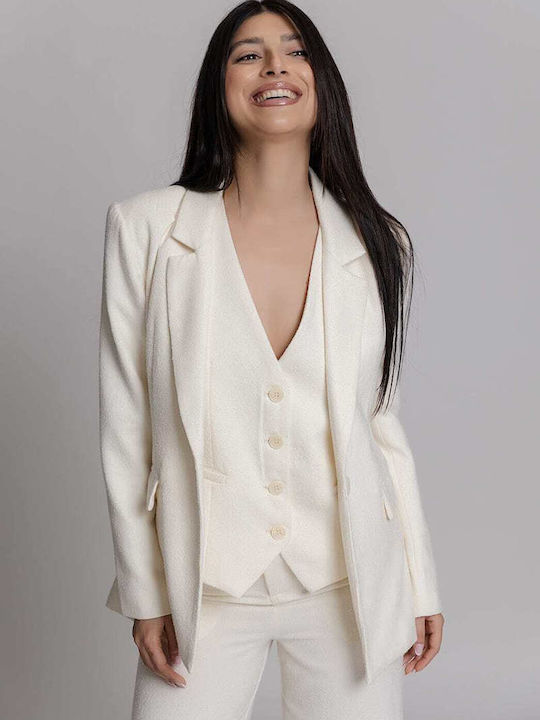 Lumina Blazer pentru femei Sacou Ecru