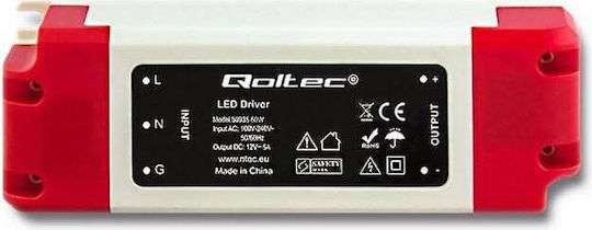 Qoltec Τροφοδοτικό LED IP20 Ισχύος 60W με Τάση Εξόδου 12V