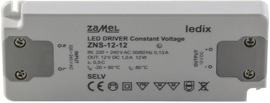 Zamel Τροφοδοτικό LED IP20 Ισχύος 12W με Τάση Εξόδου 12V