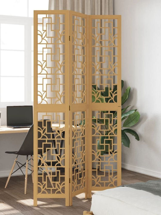 vidaXL Decorative Room Divider Wooden with 3 Panels 105x220cm