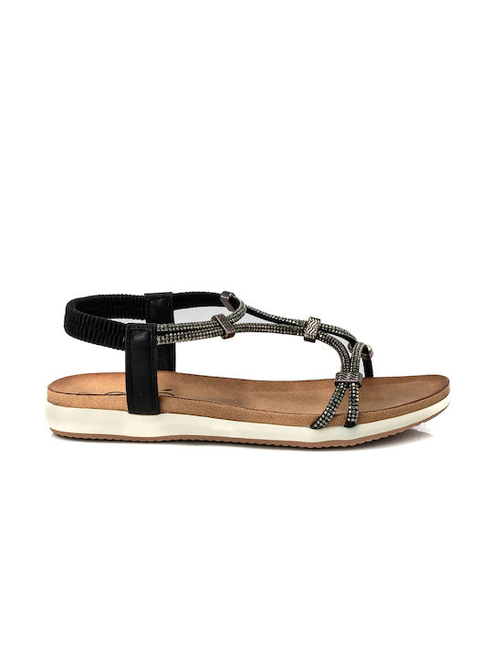 Women's Flat Sandals in Black Color