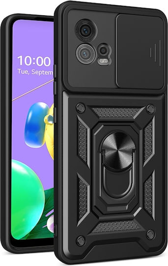 Rüstung Kickstand Rückseite Hülle Kameraschutz für Motorola Moto G72 Schwarz