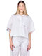 Moutaki Kurzärmelig Damen Hemd Weiß