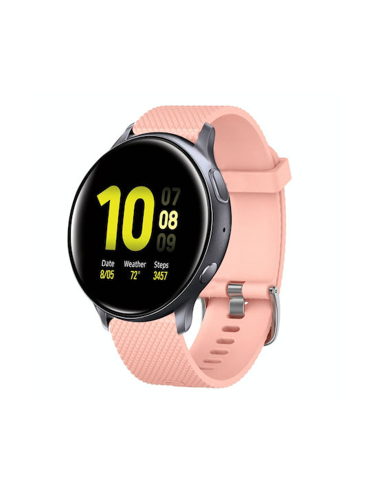 Samsung Galaxy Watch Active 2 44mm 20mm Diamond Textured Silicone Watch Band Pink