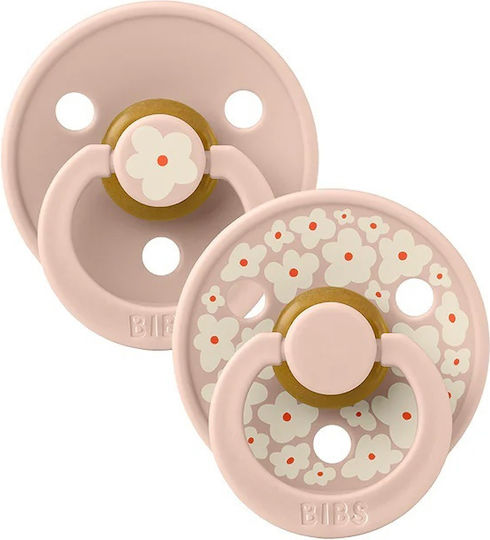 Bibs Studio Colour Pacifiers Rubber Jasmine / Blush Mix for 0-6 Months 2 Pieces