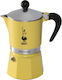 Bialetti Rainbow 3tz Espressokocher für den Herd 3 Tassen Gelbe