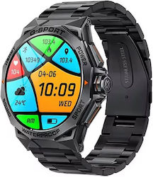 Microwear K62 Smartwatch mit Pulsmesser (Black Steel)