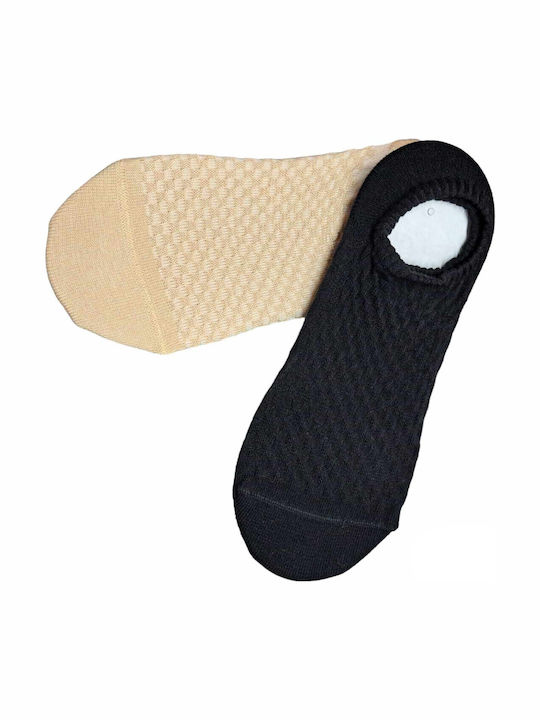 2er-Pack Mewe Schwarz Beige Damen Kurzsocken Co...