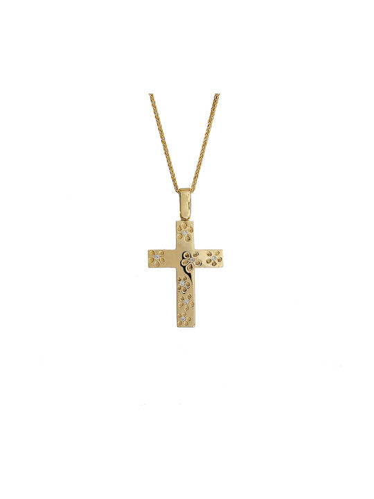 VRjewels Femeiesc Aur Cruce 14K cu Lanț