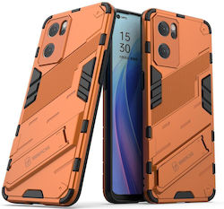 Oppo Reno7 5g China Punk Armor 2 In 1 Pc + Tpu Shockproof Phone Case Invisible Holder Orange Oppo Reno7 5g China Punk Armor 2 In 1 Pc + Tpu Shockproof Phone Case Invisible Holder Orange