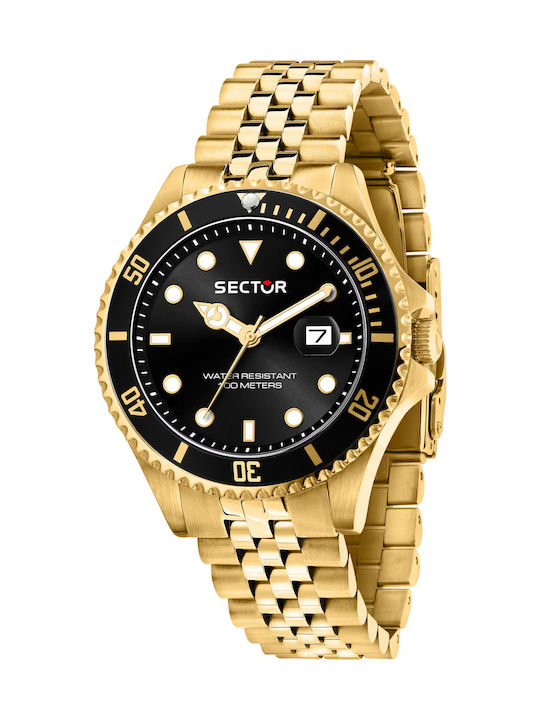 Sector Men's Watch Battery with Gold Stainless Steel Bracelet