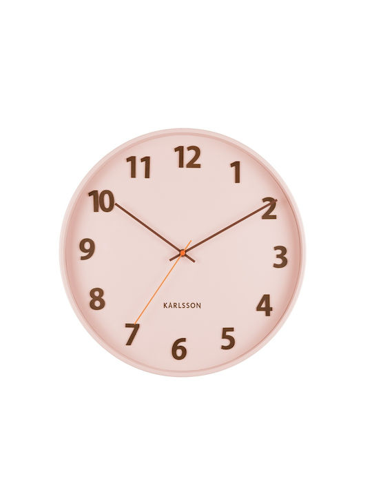 Karlsson Ρολόι Τοίχου Μεταλλικό Ροζ 40cm