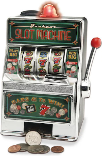Joc Slot Machine Copil Cutiuta de bani Plastic Multicolor 13x17.5x10cm