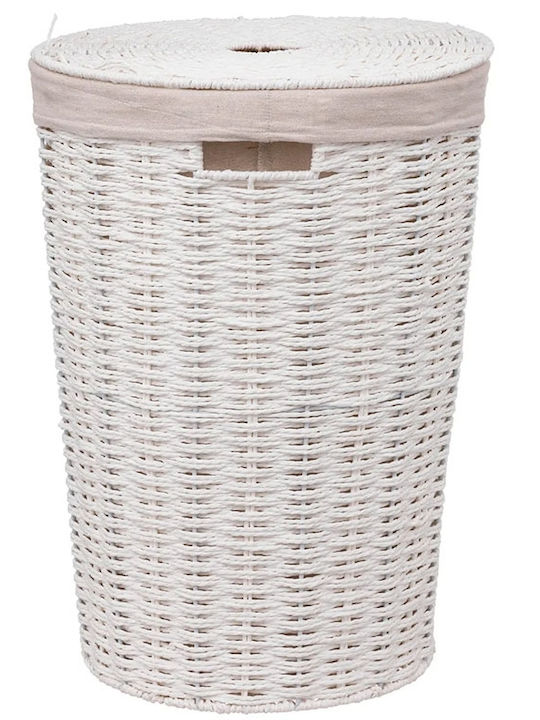 5Five Laundry Basket Fabric with Cap 38x38x52cm White