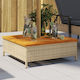 vidaXL Schirmständer aus Holz Beige 70x70x25cm