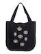 Nef-Nef Homeware Eyes On Me Stoff Strandtasche Schwarz
