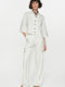 Women's Fabric Cargo Trousers with Elastic in Regular Fit White D34031