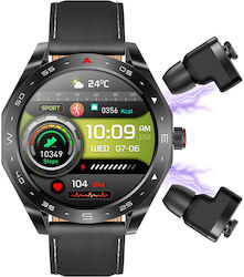 Microwear K95 Smartwatch με Παλμογράφο (Μαύρο)