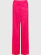 Damen Hoch tailliert Stoff Hose Fuchsie