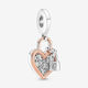 Pandora Metallic Pendant Motif for Jewelry in Shape Heart from Pink Gold
