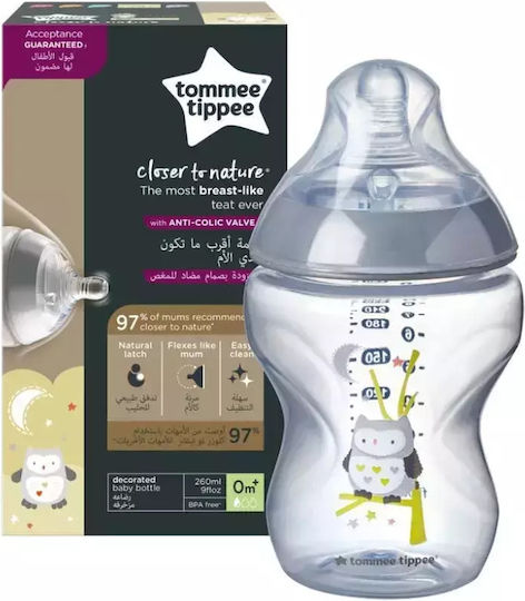 Tommee Tippee Πλαστικό Μπιμπερό Closer To Nature Κατά των Κολικών με Θηλή Σιλικόνης για 3+ μηνών 260ml