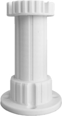 Hard Plast Πτυσσόμενο Πόδι Επίπλου από Πλαστικό Κατάλληλο για Ντουλάπι,Ντουλάπα με Ρεγουλατόρο Λευκό 10cm
