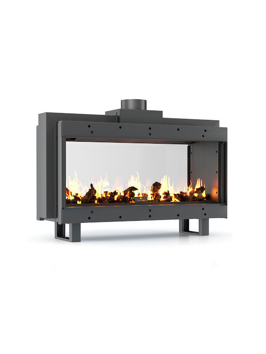 Thermiki Tunnel 200 Gas Fireplace Insert with See-Through Window 17kW