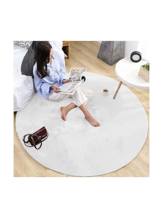 Strado Carpets Anti-slip Rug Round White